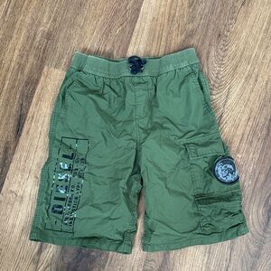 Diesel Olive Cargo Shorts with Logo